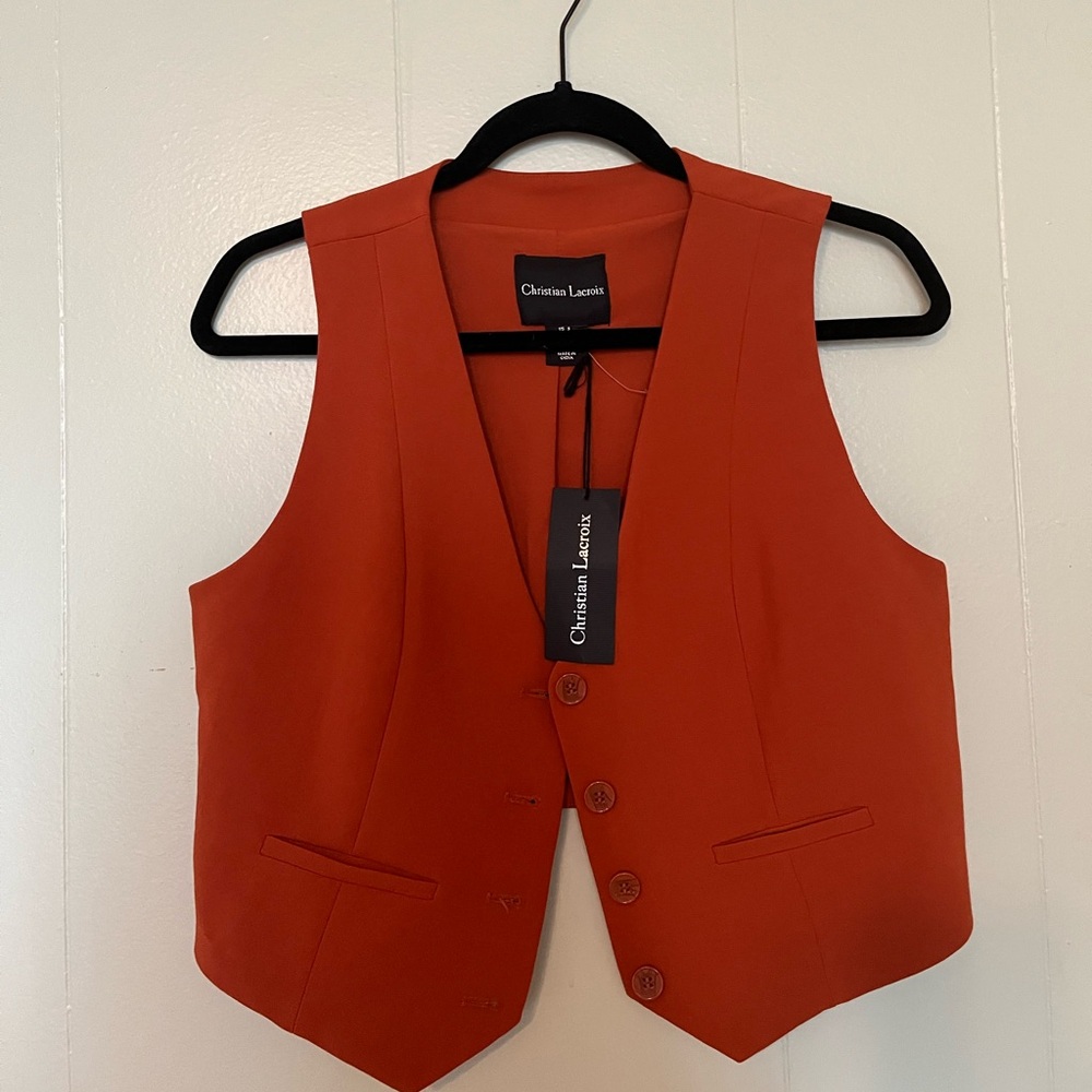 NWT Christian Lacroix Vest in Rust